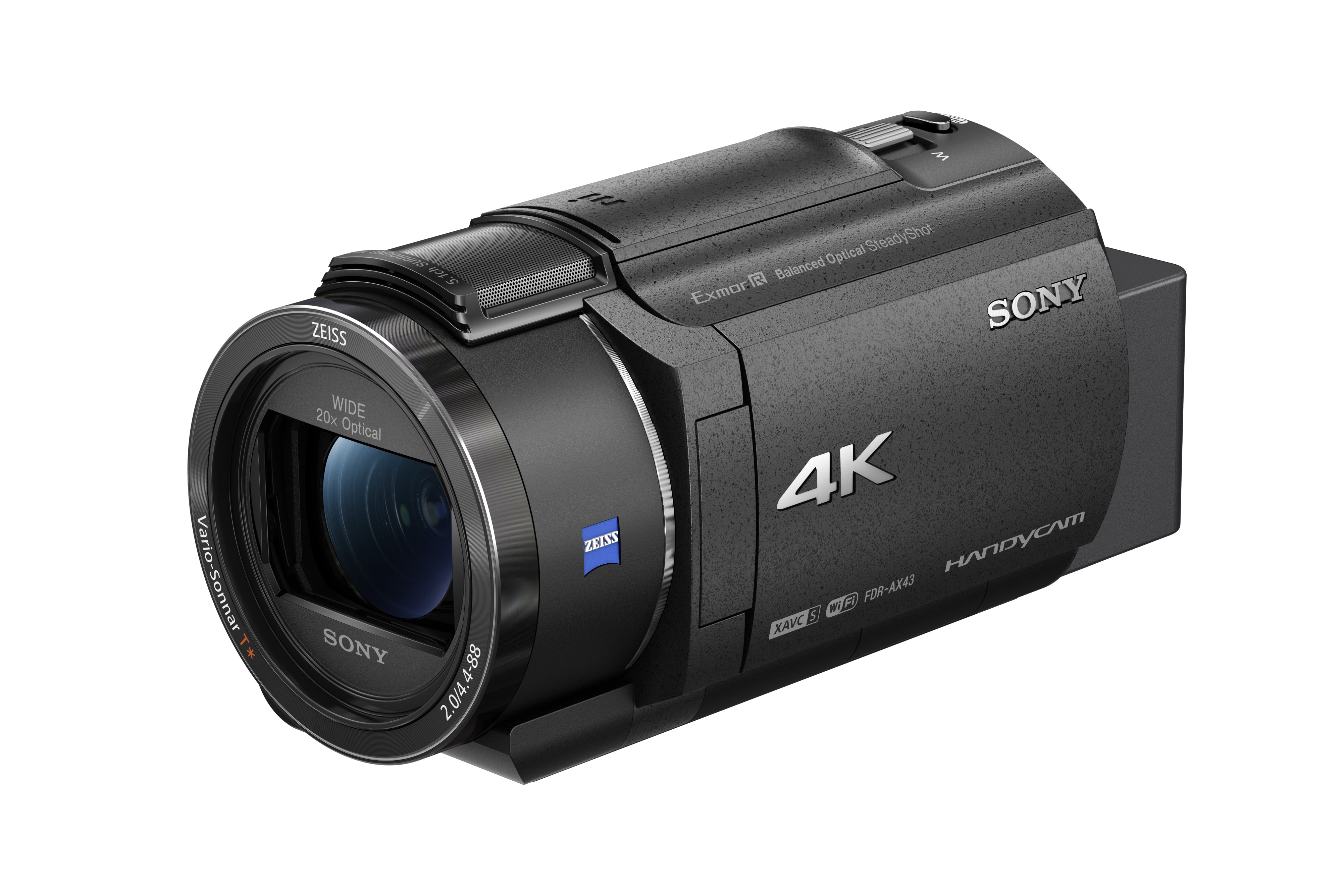 Sony FDR-AX43 – Videocamera Digitale 4K Ultra HD con Sistema di stabilizzazione integrato a cinque assi (Balanced Optical SteadyShot™), Zoom ottico 20x, LCD orientabile, nero