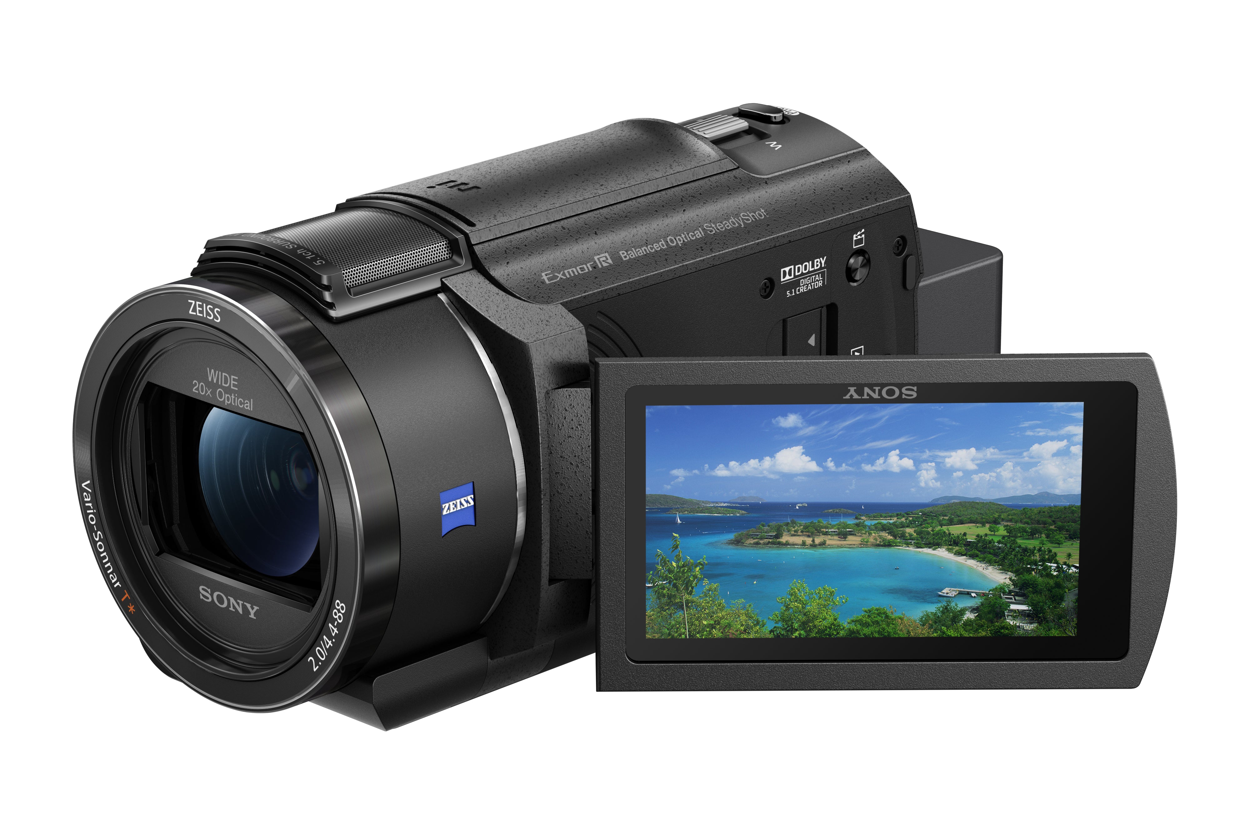 Sony FDR-AX43 – Videocamera Digitale 4K Ultra HD con Sistema di stabilizzazione integrato a cinque assi (Balanced Optical SteadyShot™), Zoom ottico 20x, LCD orientabile, nero