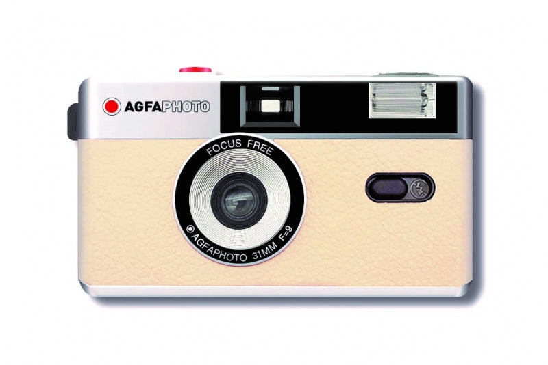 AGFA FOTOCAMERA ANALOGICA 35MM BEIGE CHIARO CON BORSA