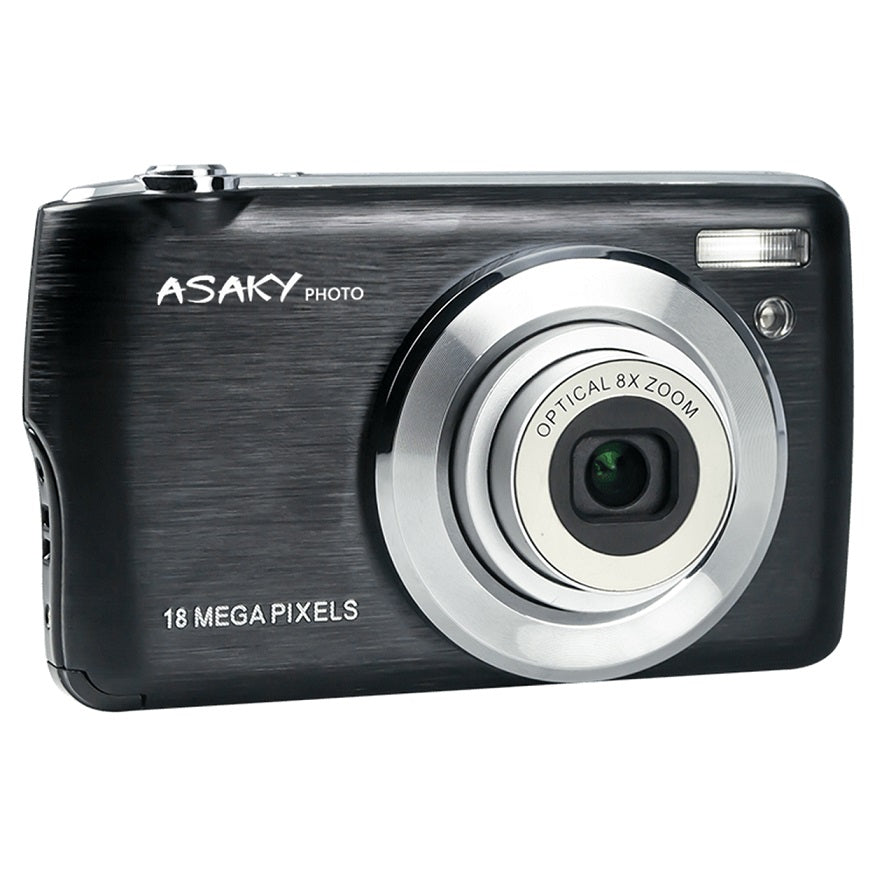 ASAKY PHOTO SHUTTLE S-8 NERA: FOTOCAMERA DIGITALE COMPATTA ASAKY SLIM