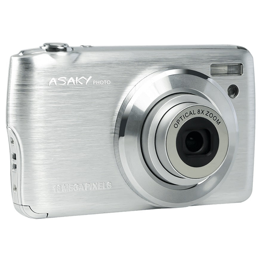 ASAKY PHOTO SHUTTLE S-8 SILVER: FOTOCAMERA DIGITALE COMPATTA ASAKY SLIM