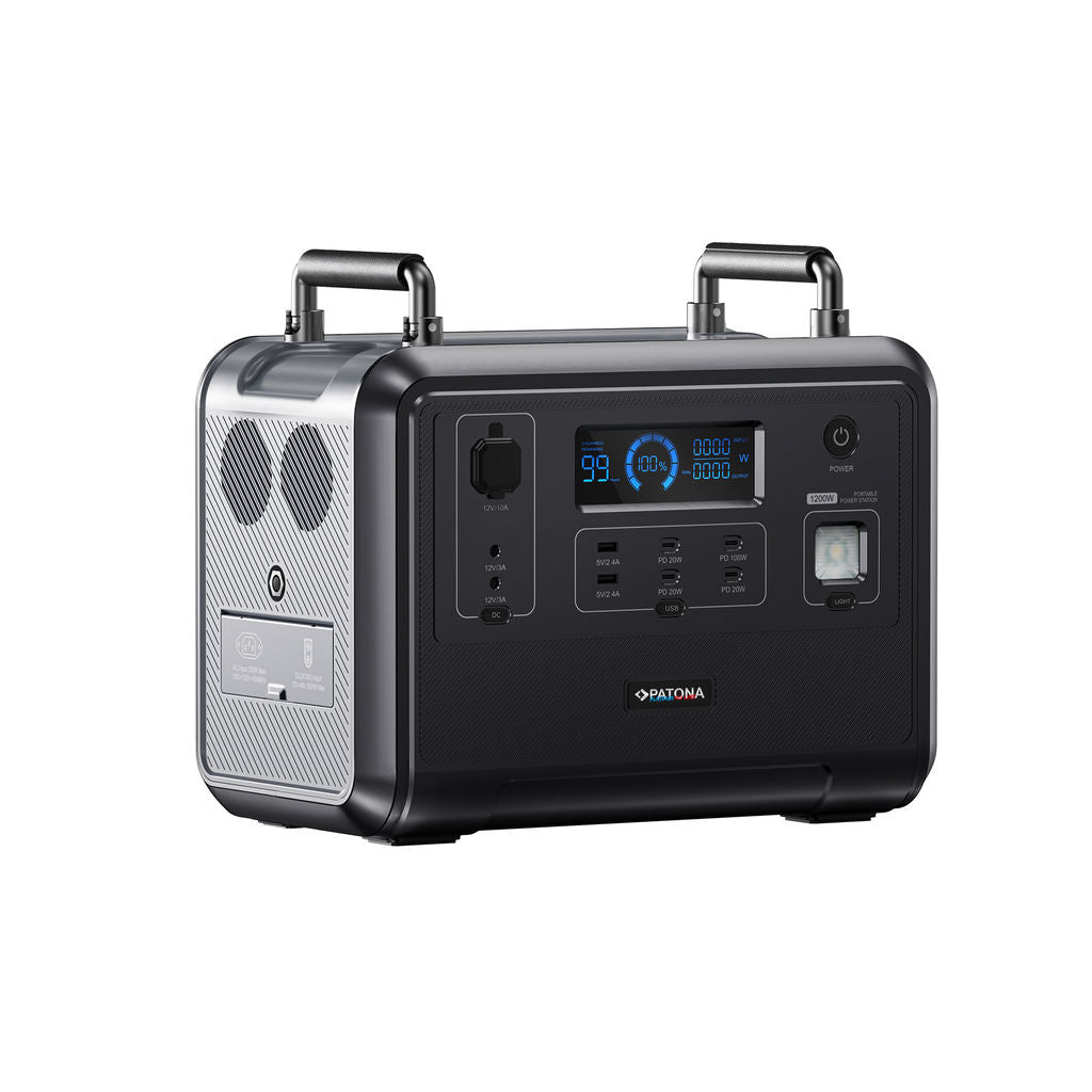 PATONA PLATINUM POWERSTATION AUTARC 1200 960WH PD100W USB-C USB-A AC LED-LICHT LIFEPO4