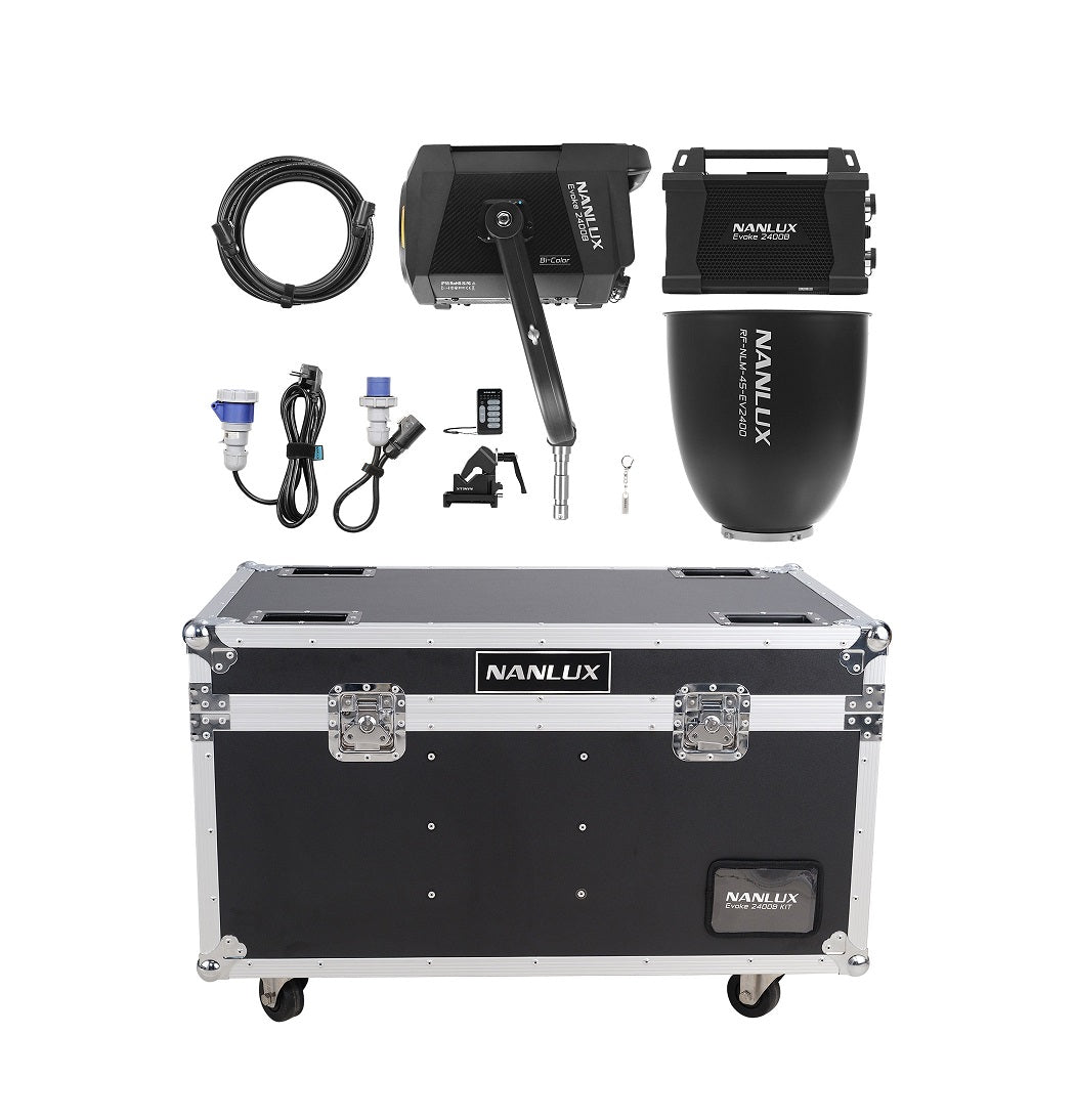 EVOKE 2400B Bi-Color FCK Kit Flight Case con riflettore 45°