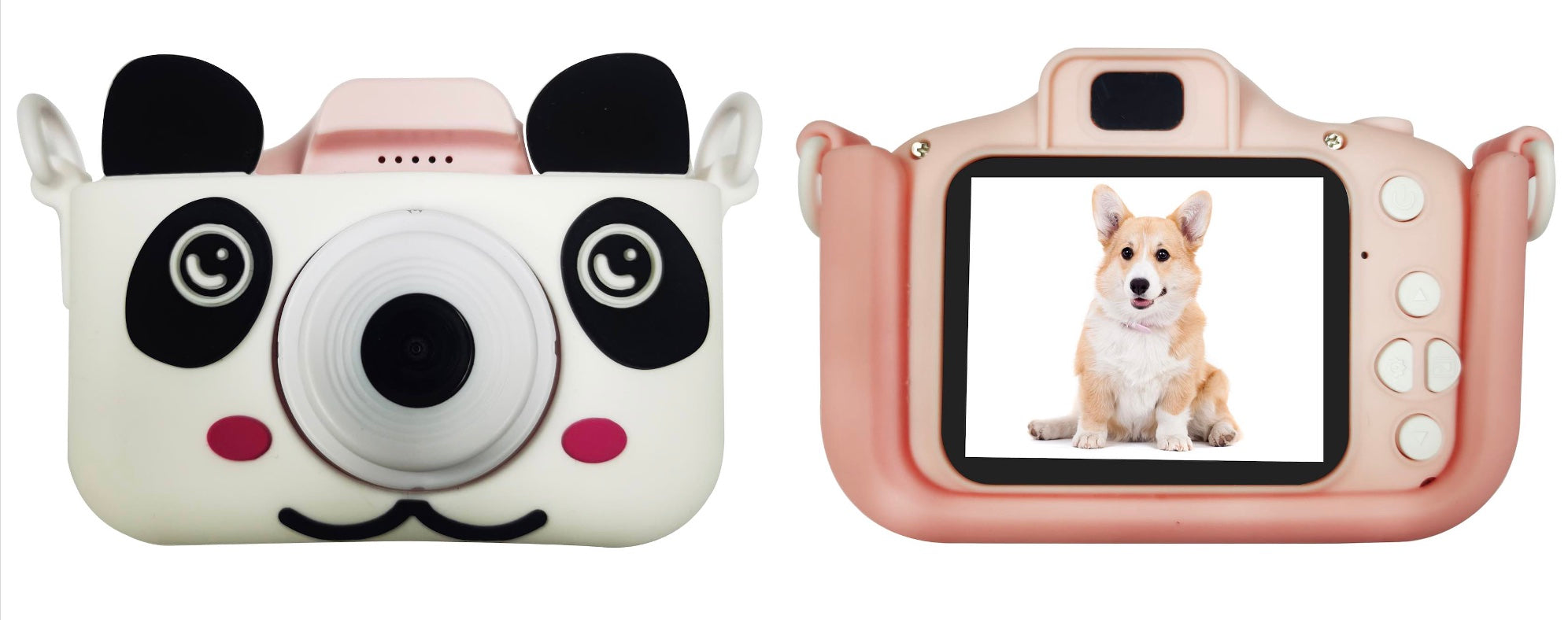 ASAKY KIDS PHOTO CAMERA DIGITAL BUBBLE MICRO SD 2"IPS HD SCREEN PINK + COVER PANDA