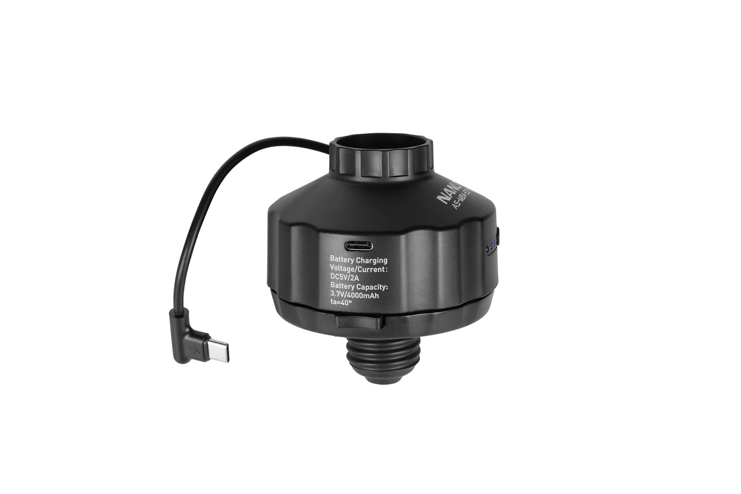 Nanlite AS-MBA-E27-BT Adattatore con Batteria 4000mAh e Base Magnetica per Pavobulb