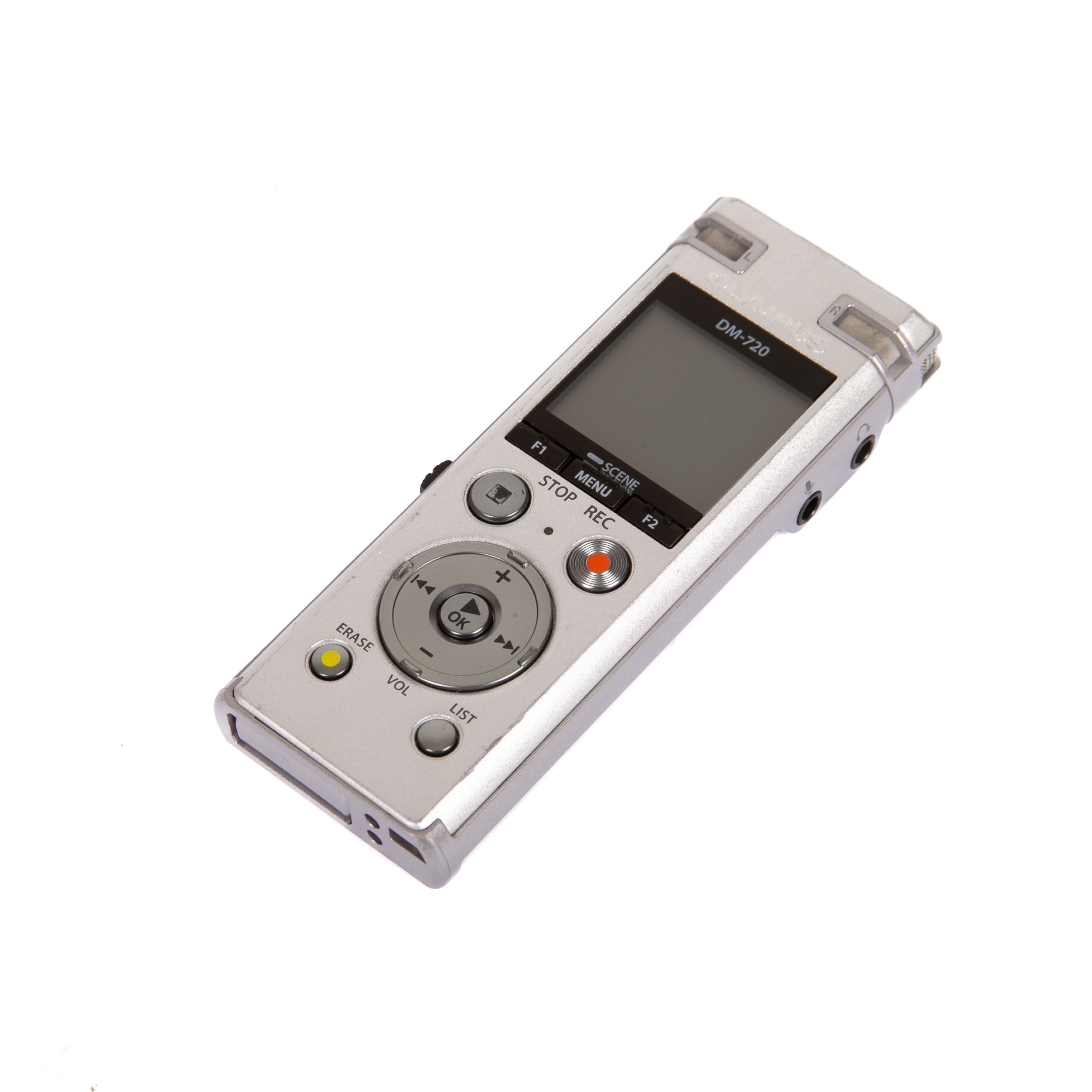 Olympus DM-720 con 4 GB, slot Micro SD, ricarica USB