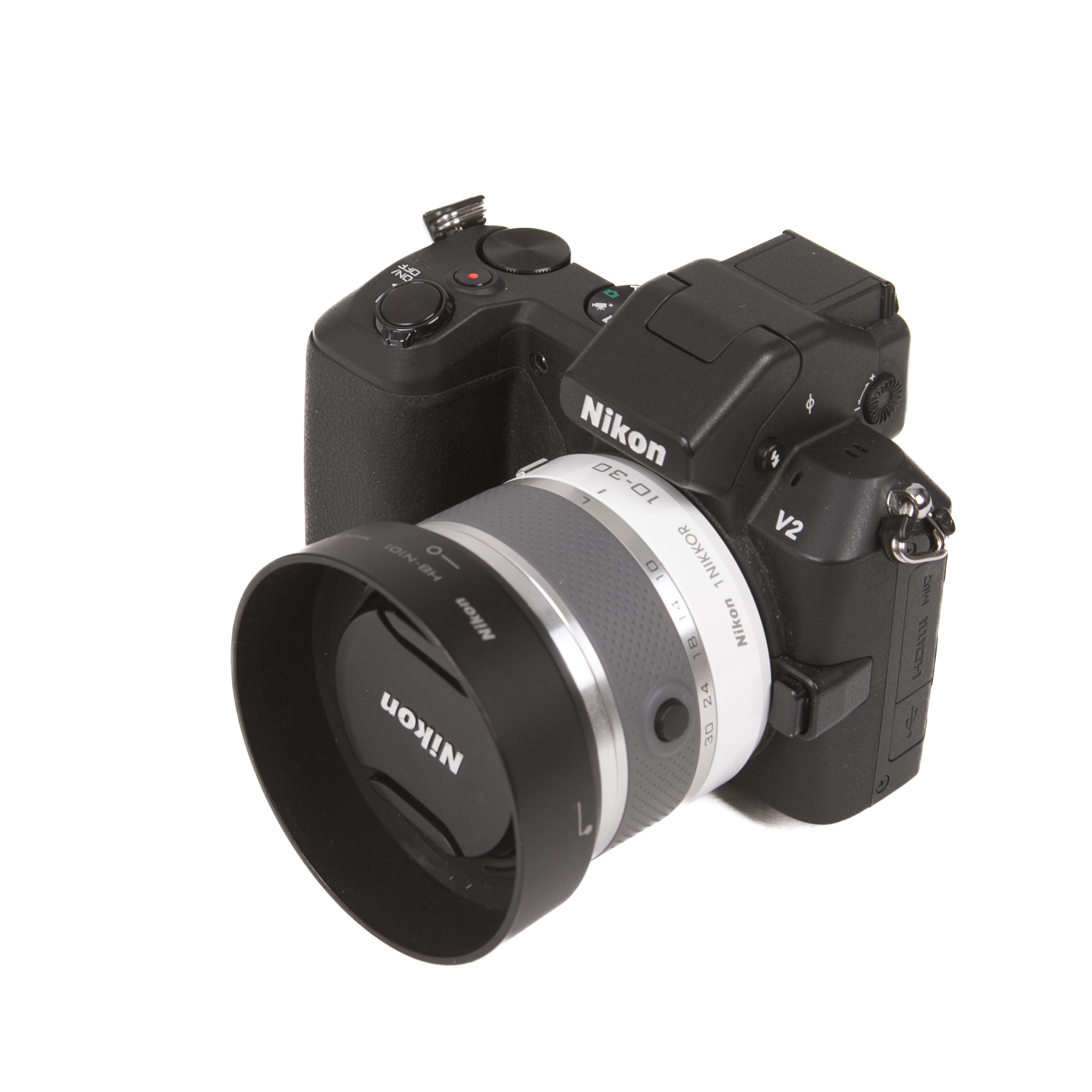 Corpo fotocamera mirrorless Nikon 1 V2 +10-30 BIANCO