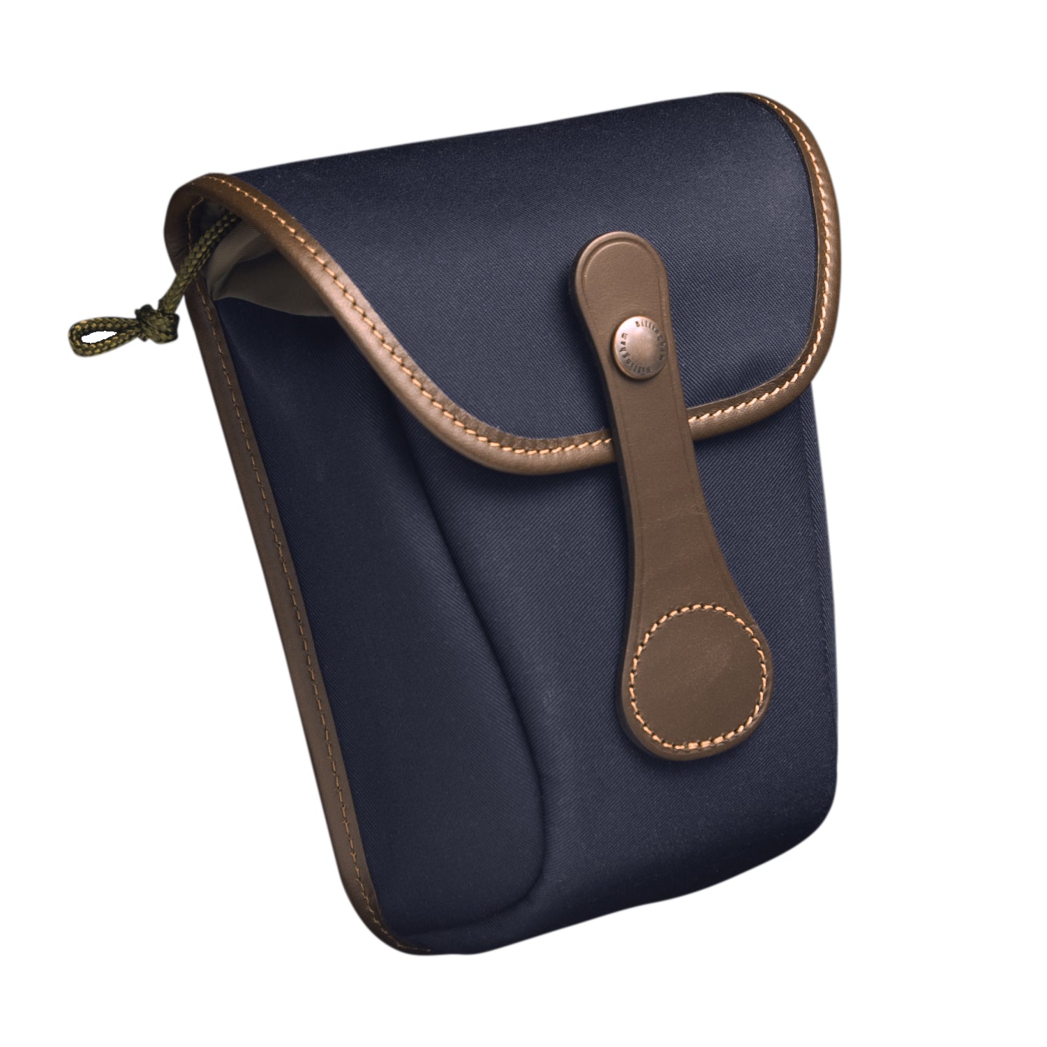 Billingham Tasca AVEA08 Tela Blu Navy/Bordi Cuoio cioccolato + finiture ottone