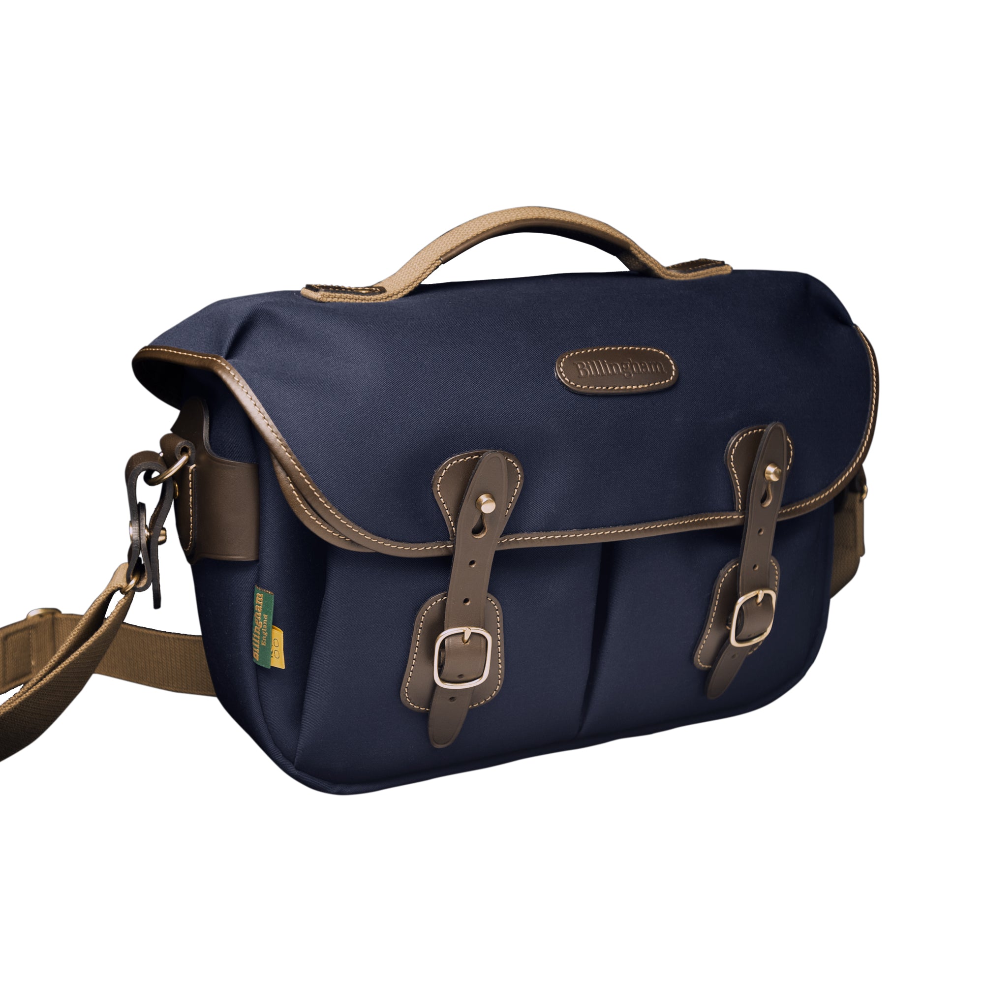 Billingham Borsa Hadley Pro 2020 Tela Blu Navy/Bordi Cuoio cioccolato