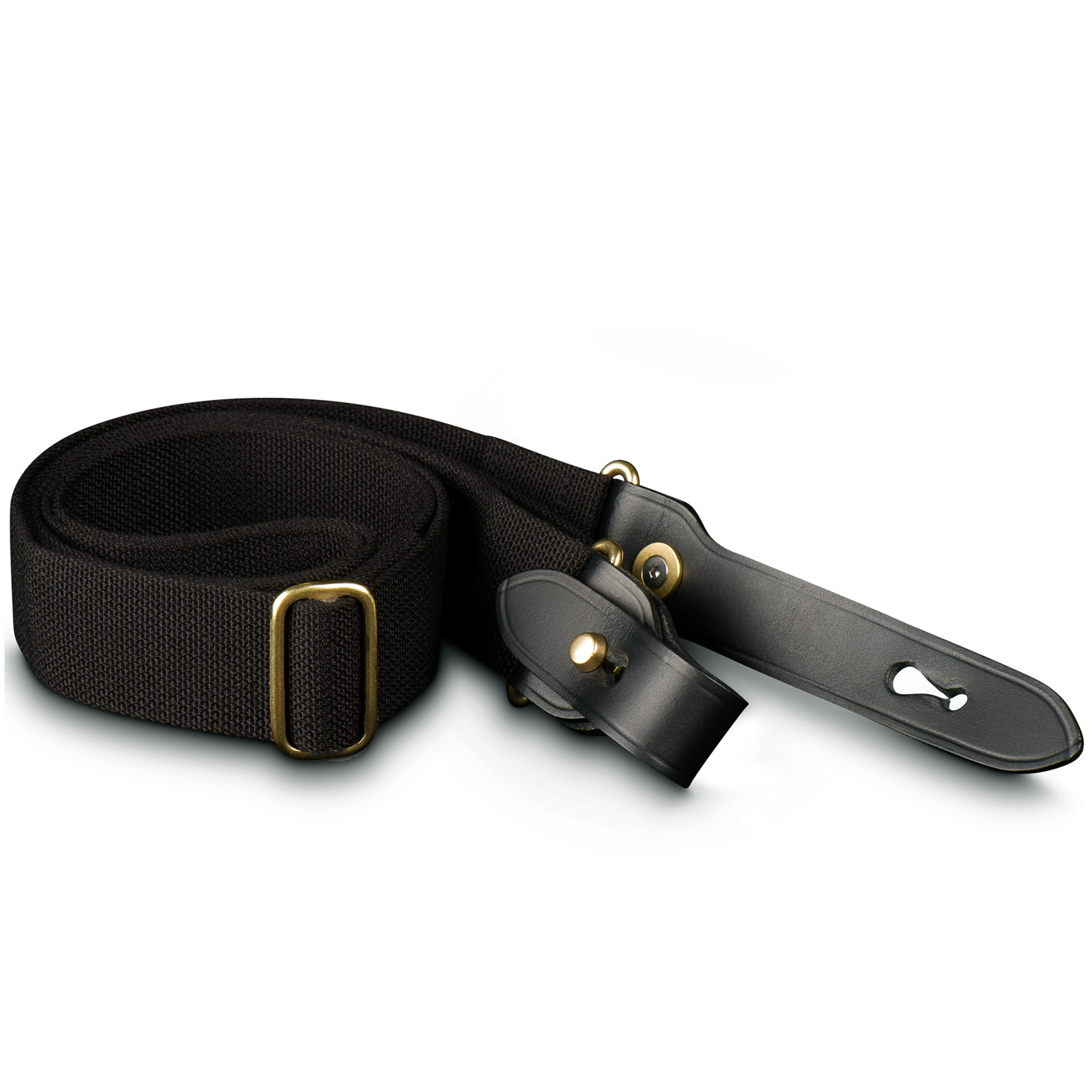 Billingham HP SLING Cinghia Nero/Cuoio Nero inserti ottone