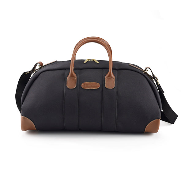 Billingham Borsa Weekender FibreNyte Nero/Bordi Cuoio marrone chiaro