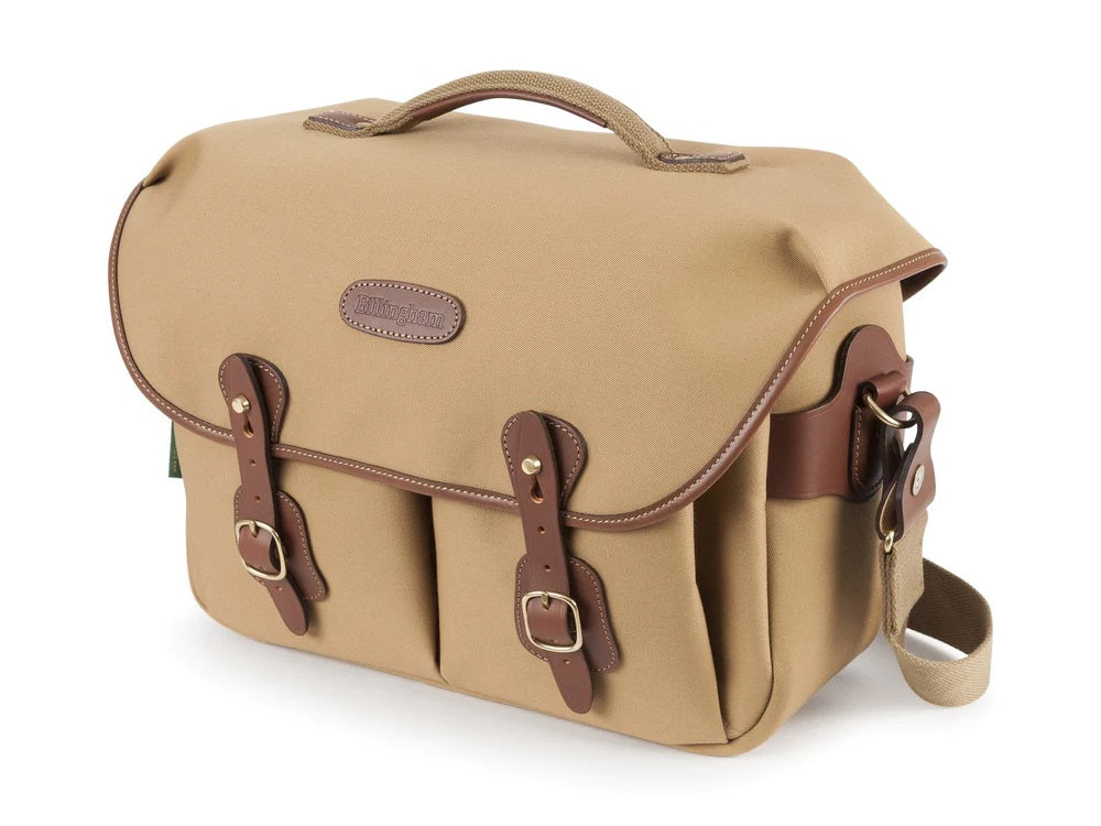Billingham Borsa Hadley One Tela Khaki/Bordi Cuoio marrone chiaro