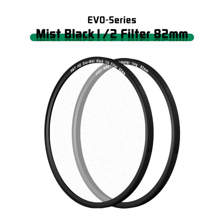 H&Y filtro EVO Mist Black 1/2 HD alluminio anodizzato 82mm e adattatore magnetico