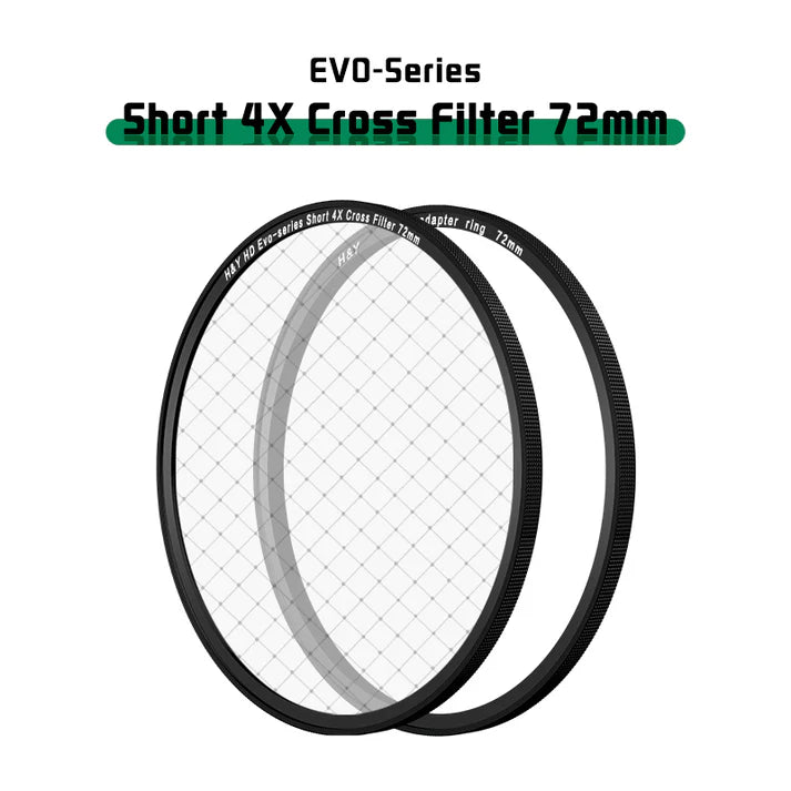 H&Y filtro EVO Short 4xCross HD alluminio anodizzato 72mm e adattatore magnetico