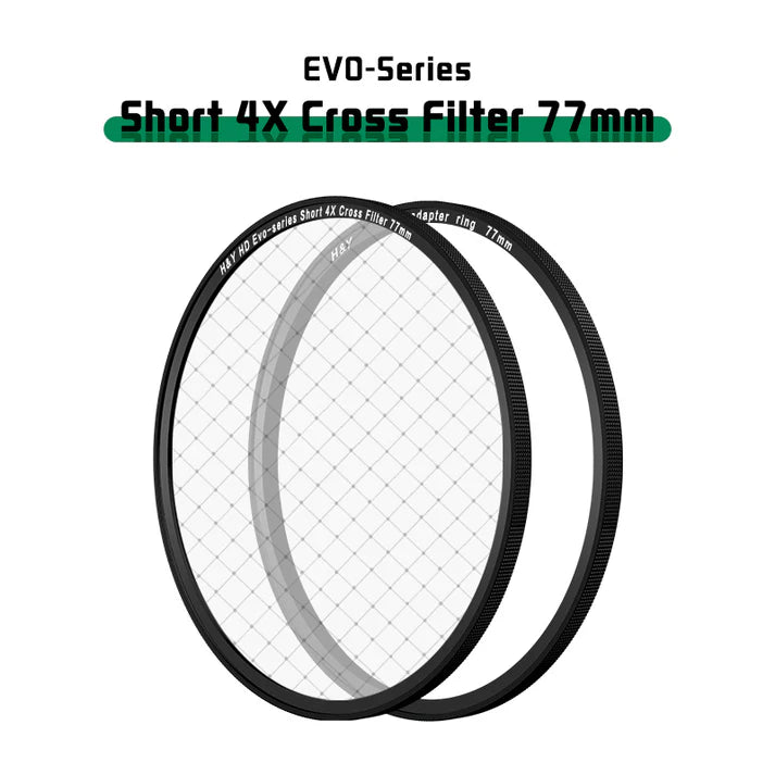H&Y filtro EVO Short 4xCross HD alluminio anodizzato 77mm e adattatore magnetico