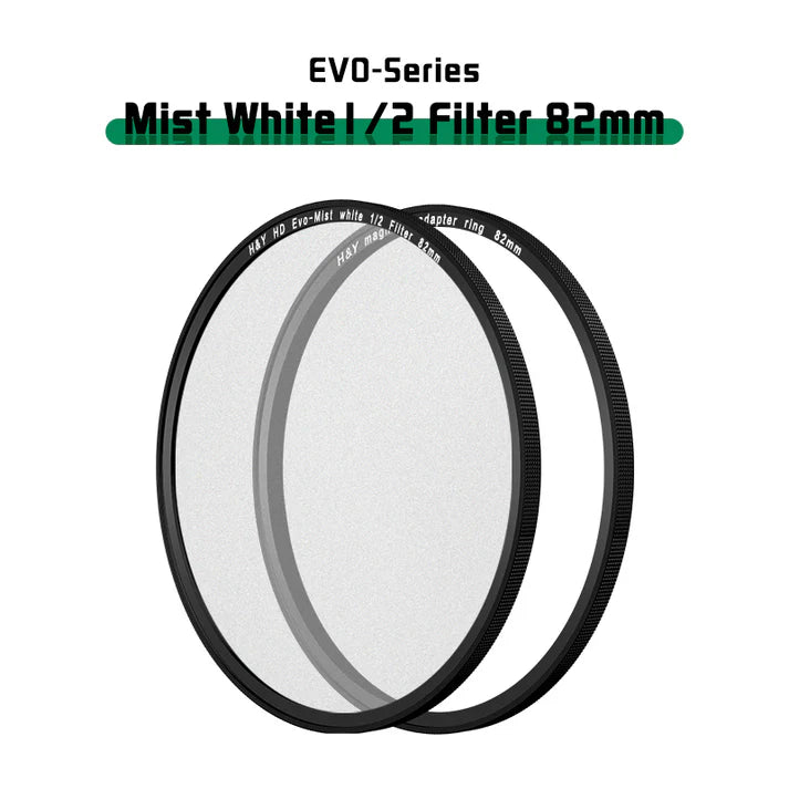 H&Y filtro EVO Mist White 1/2 HD alluminio anodizzato 82mm e adattatore magnetico