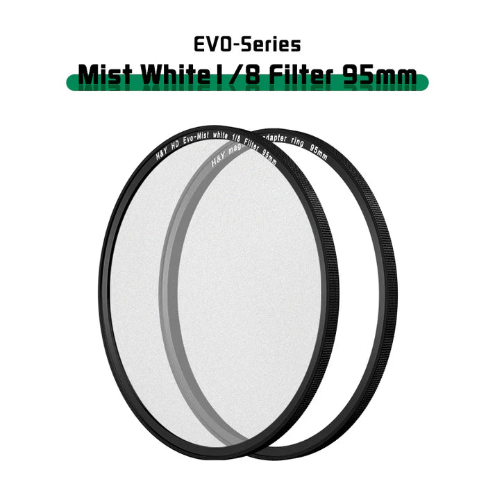 H&Y filtro EVO Mist White 1/8 HD alluminio anodizzato 95mm e adattatore magnetico