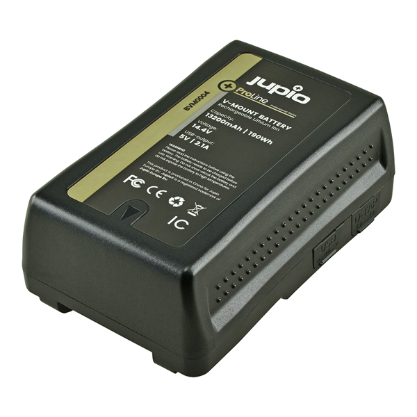 Jupio Batteria ProLine V-Mount spia LED 14.4v 13200mAh (190Wh) - D-Tap and USB 5v DC Output
