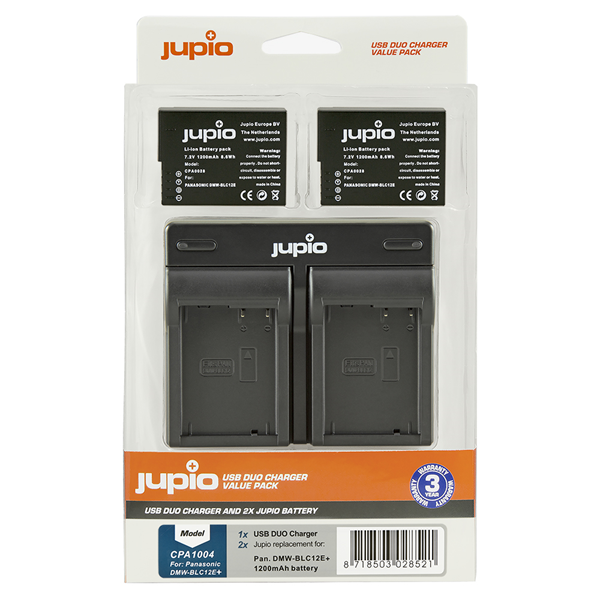 Jupio Value Pack: 2x Batteria DMW-BLC12E + USB caricatore doppio