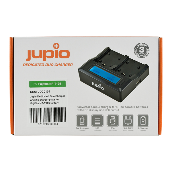 Jupio Caricabatteria doppio for Fuji NP-T125
