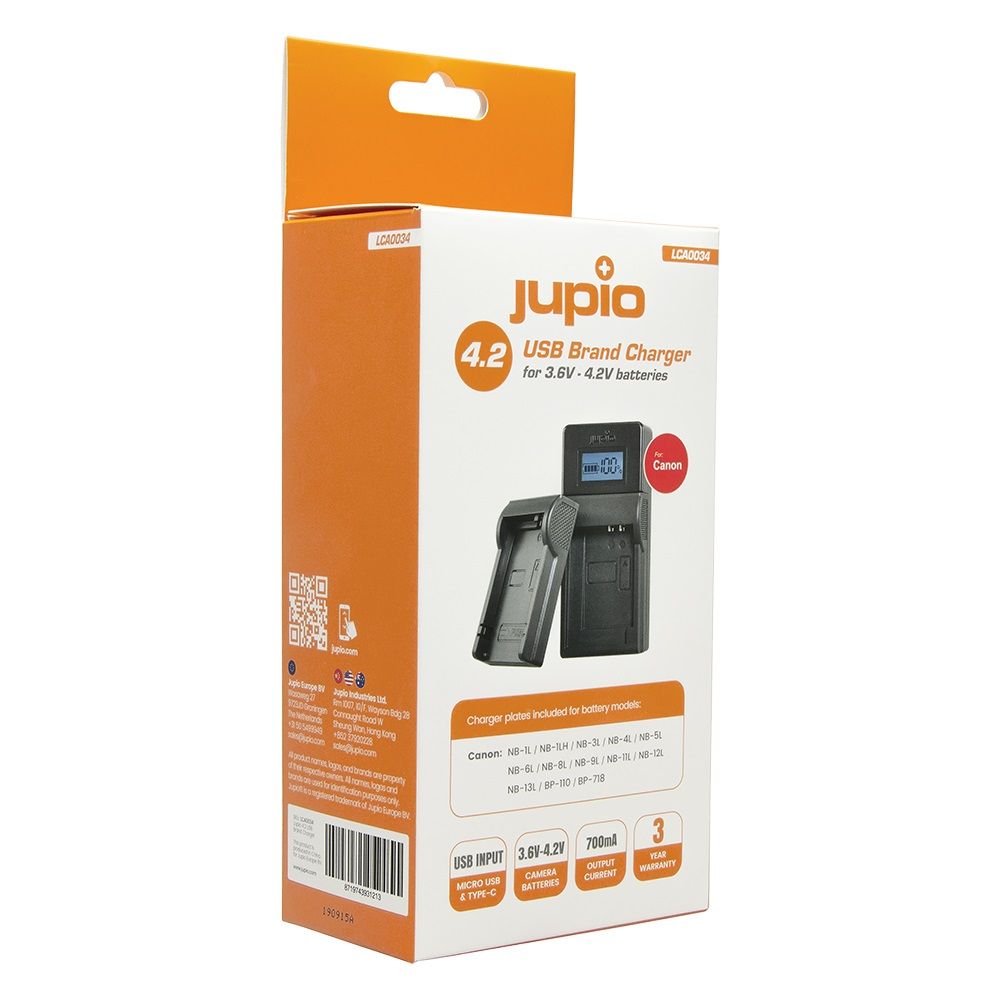 Jupio Carica batteria  USB  JVC/Samsung/Sony batterie da 7.2V-8.4V