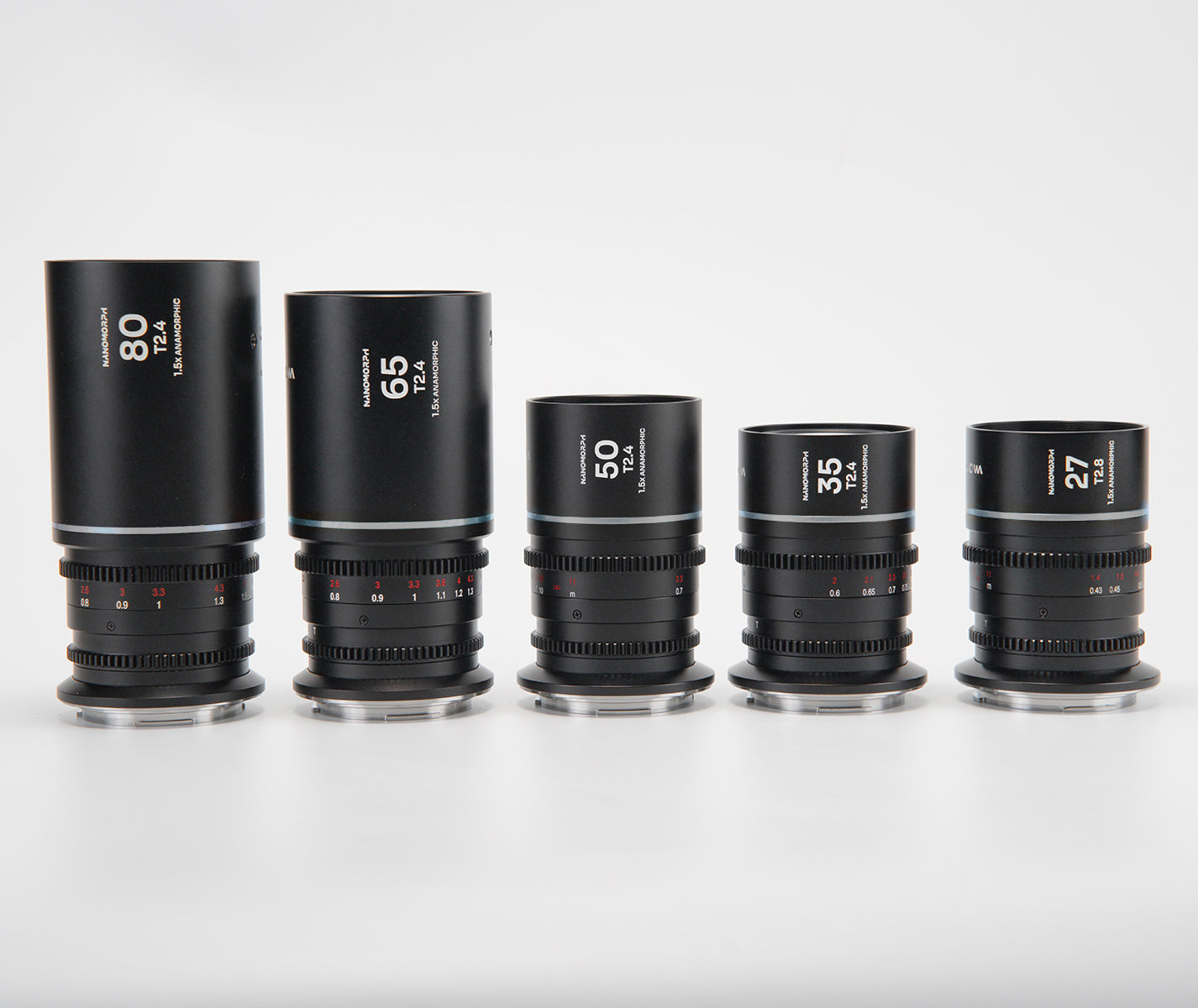 Laowa Venus Optics  S35 Prime Kit NanoMorph (27mm-35mm-50mm-65mm-80mm) Silver Fuji X Cine