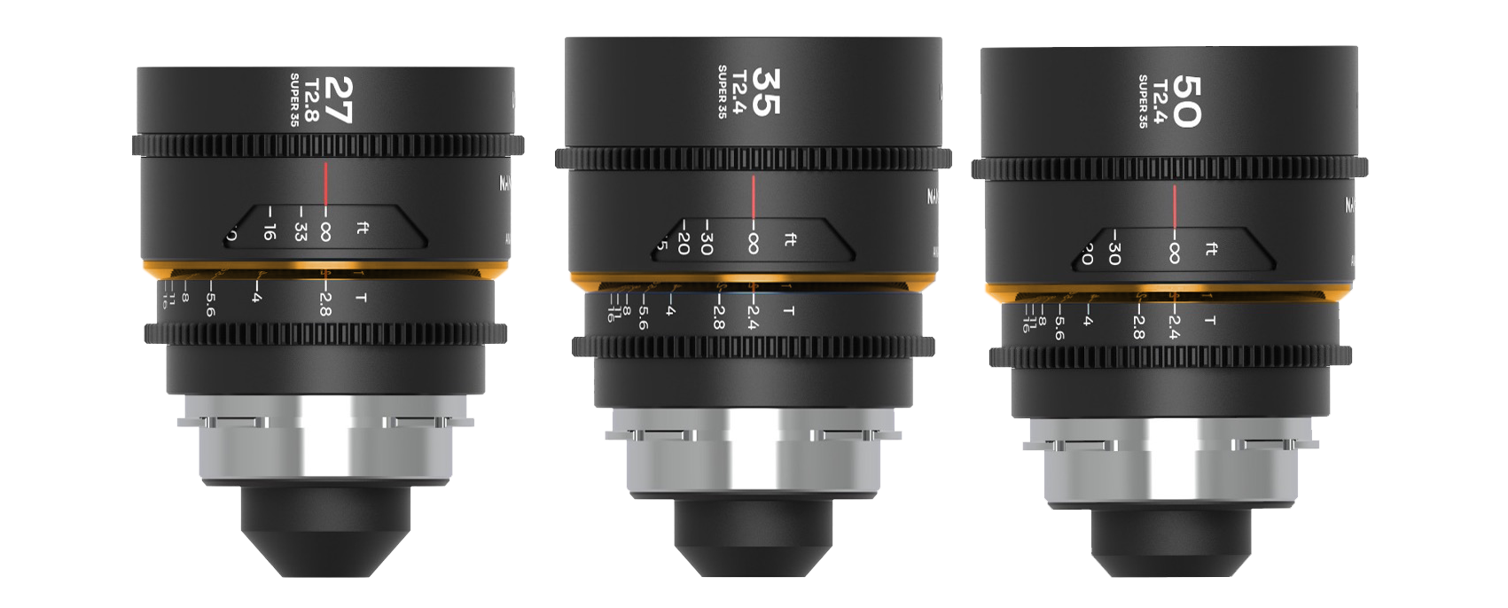 Laowa Venus Optics  S35 Prime Kit NanoMorph (27mm-35mm-50mm) Ambra PL+EF Cine