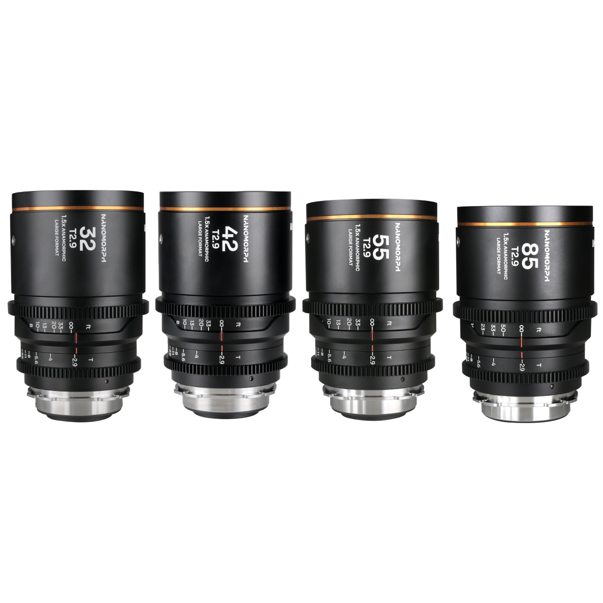 Laowa Venus Optics Kit obiettivo NanoMorph LF Prime 4 lenti 32mm+42mm+55mm+85mm  Ambra PL+EF  Cine