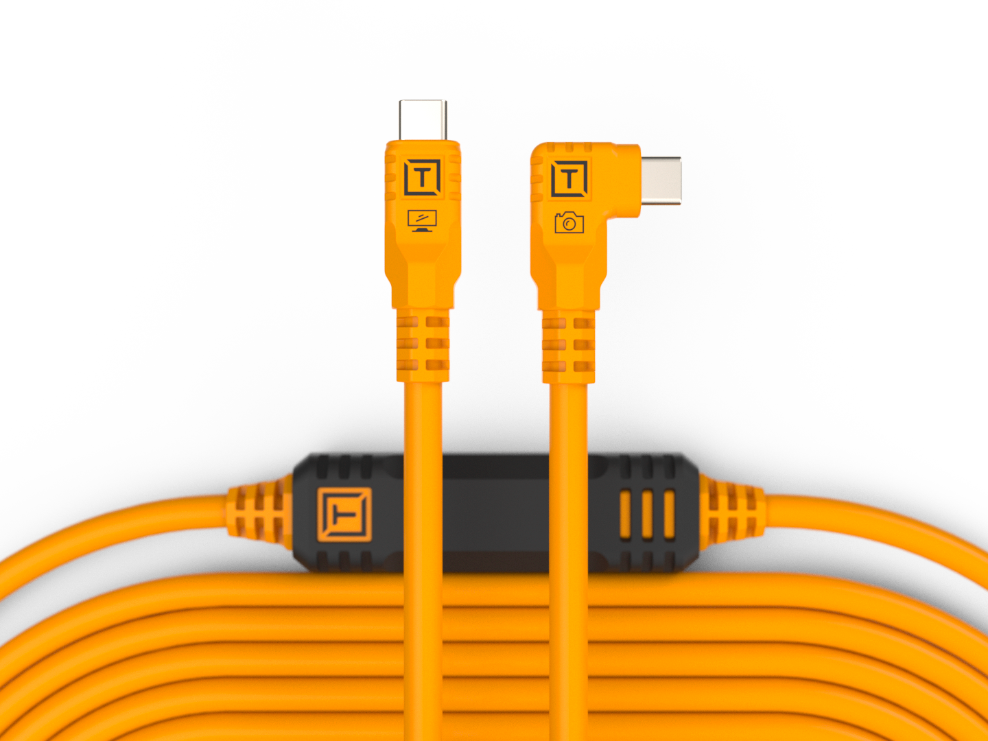 Tether Tools Pro cavo da USB-C a USB-C 9.4m angolare destro - arancione