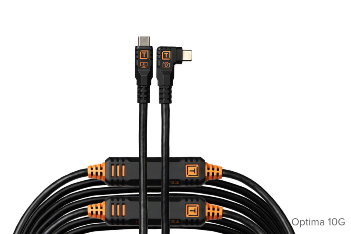 Tether Tools TetherPro Optima cavo 10G USB-C  angolare destro 9.4m  nero non riflettente