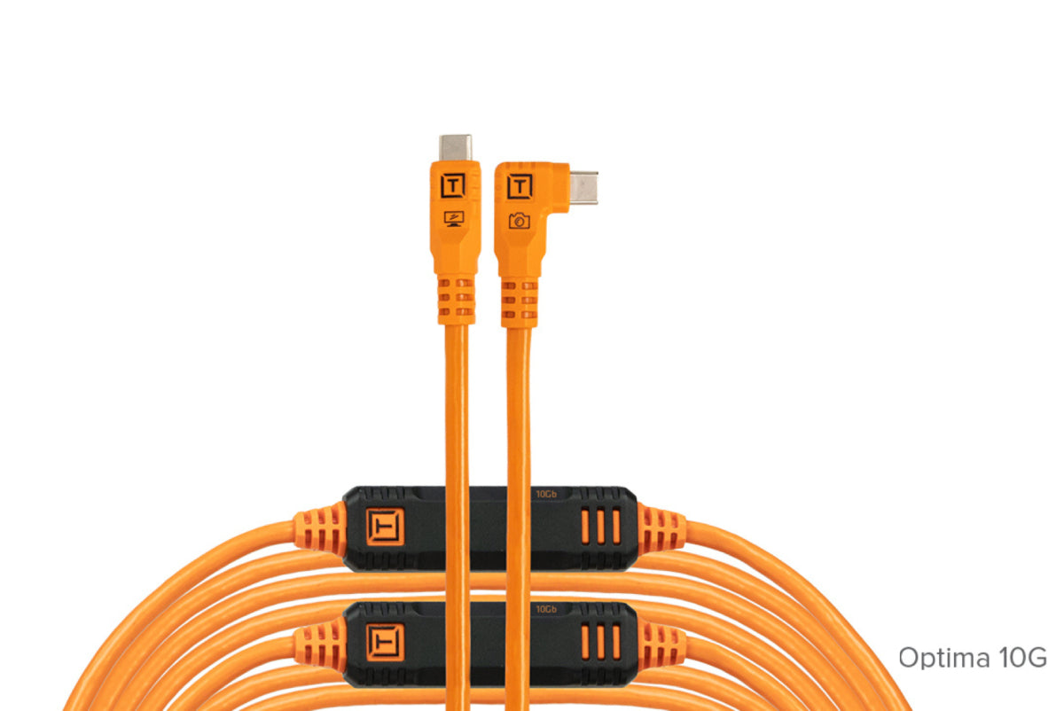 Tether Tools TetherPro Optima cavo 10G USB-C  angolare destro 9.4m  arancione ad alta visibilit�