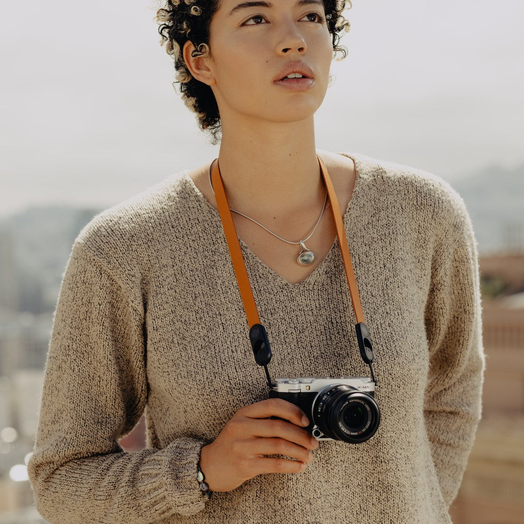 Form - Leather Pelle Camera Strap Neck - Amber