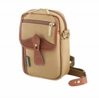 Billingham Borsello Airline Stowaway Tela Khaki/Bordi Cuoio marrone chiaro + finiture ottone