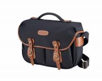 Billingham Borsa Hadley Pro Tela Nero/Bordi Cuoio marrone chiaro + finiture ottone