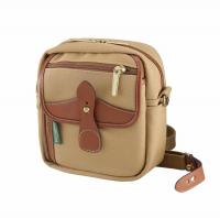 Billingham Borsello Pola Stowaway Tela Khaki/Bordi Cuoio marrone chiaro + finiture ottone