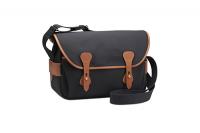 Billingham Borsa S4 Tela Nero/Bordi Cuoio marrone chiaro